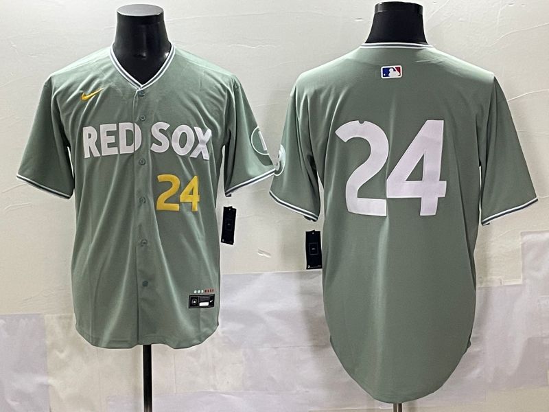 Men 2025 Boston Red Sox #24 No Name Light Green Joint Name Nike MLB Jersey style 5->boston red sox->MLB Jersey